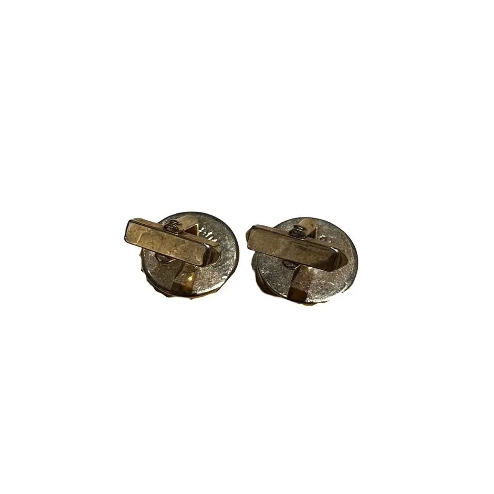 Vintage Big Gold Circle Cuff Links from Swank